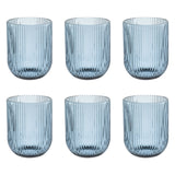 ROSE & TULIPANI Twisty Bicchiere Acqua Set 6 Pezzi 260ml Blu Vetro