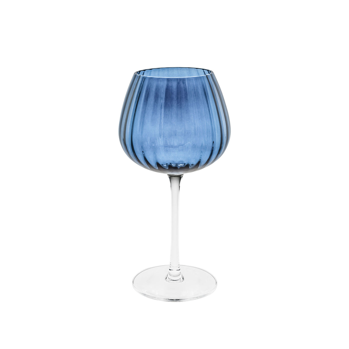 ROSE & TULIPANI Prismia Calici Universali Set 6 Pezzi 460ml Blu Vetro Soffiato e Pasta