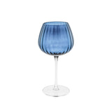 ROSE & TULIPANI Prismia Calici Universali Set 6 Pezzi 460ml Blu Vetro Soffiato e Pasta