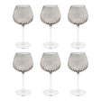 ROSE & TULIPANI Prismia Calici Universali Set 6 Pezzi 460ml Grigio Vetro Soffiato e Pasta