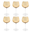 ROSE & TULIPANI Prismia Calici Universali Set 6 Pezzi 460ml Ambra Vetro Soffiato e Pasta