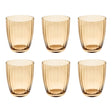 ROSE & TULIPANI Prismia Bicchiere Acqua Set 6 Pezzi 310ml Ambra Pasta di Vetro