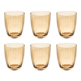 ROSE & TULIPANI Prismia Bicchiere Acqua Set 6 Pezzi 310ml Ambra Pasta di Vetro