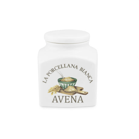 LA PORCELLANA BIANCA Conserva Barattolo Contenitore Fiocchi d'Avena 1,1L Porcellana