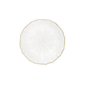 Piatto da portata Maestà La Porcellana Bianca vetro con bordo oro 33 cm