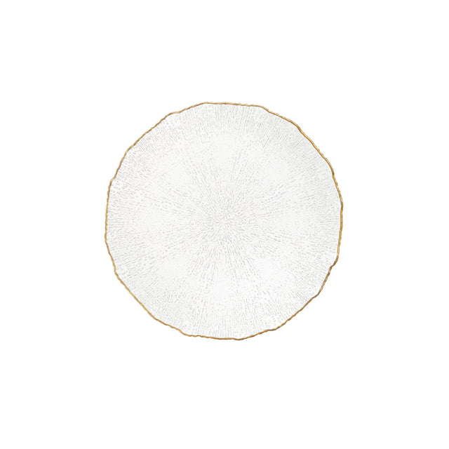 LA PORCELLANA BIANCA Maestà Piatto da Portata Rotondo Filo Oro 33cm Vetro