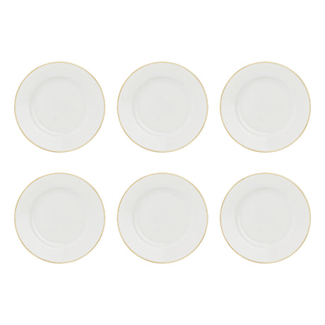 LA PORCELLANA BIANCA Maestà Set 6 Piatti Frutta con Falda Filo Oro 20cm Porcellana