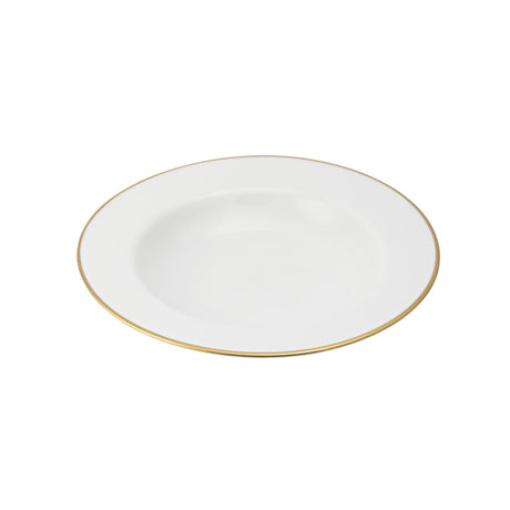 LA PORCELLANA BIANCA Maestà Set 6 Piatti Fondi con Falda Filo Oro 23cm Porcellana