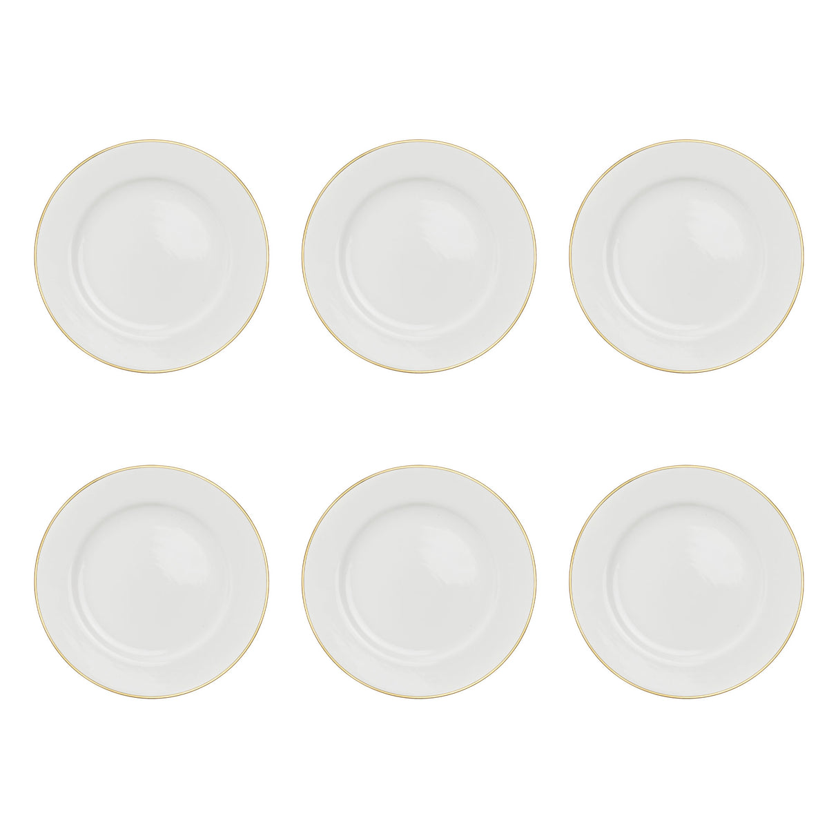 LA PORCELLANA BIANCA Maestà Set 6 Piatti Piani con Falda Filo Oro 27cm Porcellana