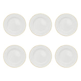 LA PORCELLANA BIANCA Maestà Set 6 Piatti Piani con Falda Filo Oro 27cm Porcellana