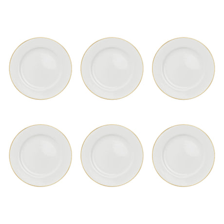 LA PORCELLANA BIANCA Maestà Set 6 Piatti Piani con Falda Filo Oro 27cm Porcellana