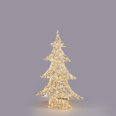 EDG Enzo De Gasperi Albero di Natale Stripes Luminoso Oro 1440 MicroLED 98x65cm Metallo Decorazione Natalizia