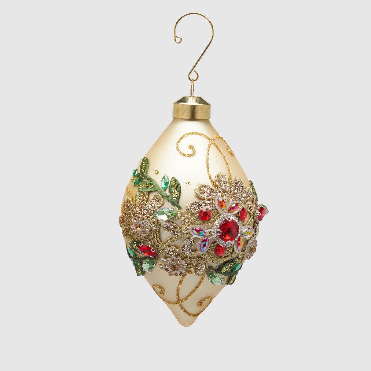 EDG Enzo De Gasperi Pendaglio Fuso per Albero di Natale Flower 13cm Oro Vetro