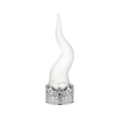 BONGELLI PREZIOSI Corno Cornetto Portafortuna 21cm Bianco Corona Argento Marmorino