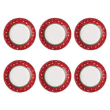 VILLEROY & BOCH Toy's Delight Specials Piatto Piano Set 6 Pezzi Rosso Rotondo 27cm Tavola Natale