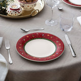 VILLEROY & BOCH Toy's Delight Specials Piatto Piano Set 6 Pezzi Rosso Rotondo 27cm Tavola Natale