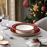 VILLEROY & BOCH Toy's Delight Specials Piatto Fondo Set 6 Pezzi Rosso Rotondo 23cm Tavola Natale