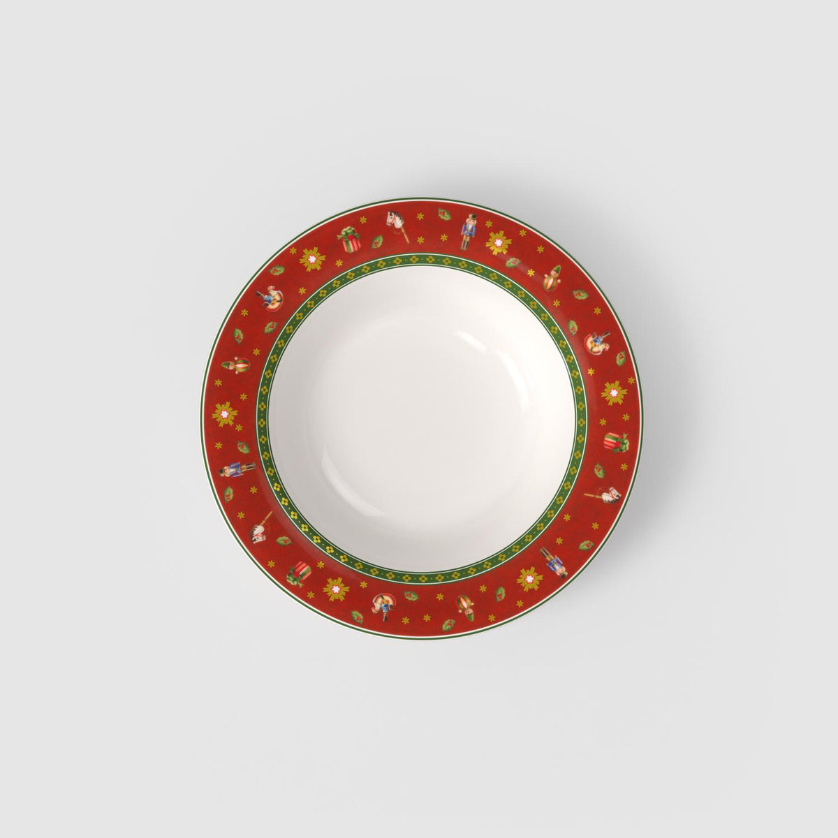 VILLEROY & BOCH Set 6 Piatti Fondi Natalizi Toy's Delight Specials Rosso in Porcellana Premium 23cm