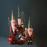 BIANCHI DINO Babbo Natale con Pacco 63cm Rosso Verde Metallo Decorazione Natalizia