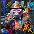 Quadro Monkey Palais Royal su tela con LED 80x80 cm