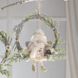 MASCAGNI CASA Pendaglio Angelo su Ghirlanda 30cm Tessuto Decorazione Natalizia