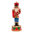 NOEL by Lamart Soldatino Schiaccianoci di Natale Carillon 30cm Resina Rosso Decorazione Natalizia