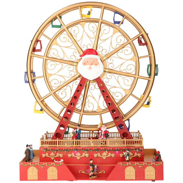 TIMSTOR Ruota Panoramica Musicale LED Babbo Natale Decorazione 49cm