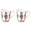 EASY LIFE Nutcracker Set 2 Tazze Mug 275ml Porcellana Tavola di Natale