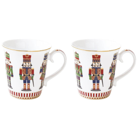 EASY LIFE Nutcracker Set 2 Tazze Mug 275ml Porcellana Tavola di Natale