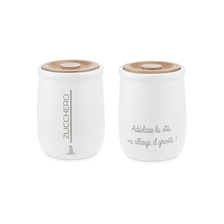 LA PORCELLANA BIANCA Gli Onesti Barattolo Contenitore Zucchero 800ml Bianco Porcellana