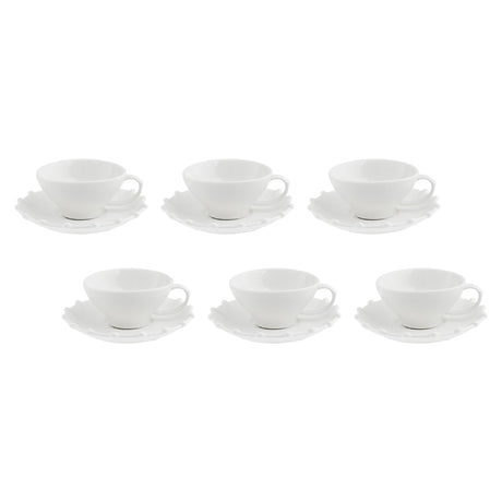 LA PORCELLANA BIANCA Romeo Tazza Caffè con Piattino Set 6 Pezzi 90ml Bianco Porcellana