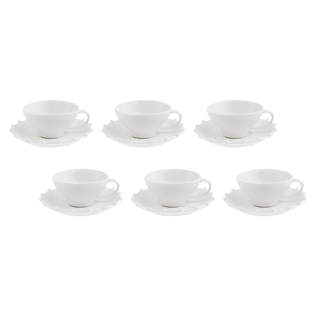 LA PORCELLANA BIANCA Romeo Tazza Caffè con Piattino Set 6 Pezzi 90ml Bianco Porcellana