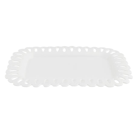 LA PORCELLANA BIANCA Giulietta Vassoio Rettangolare Traforato 31x22cm Bianco Porcellana