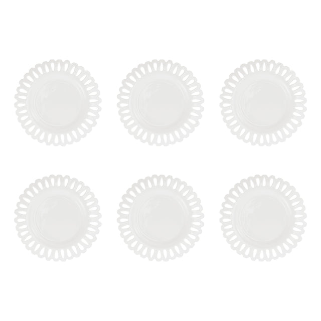 LA PORCELLANA BIANCA Giulietta Piatto Frutta Set 6 Pezzi 21cm Bianco Porcellana