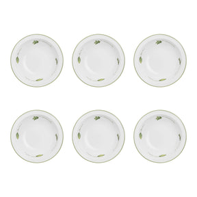 Set 6 piatti fondi Coltivia La Porcellana Bianca decoro erbe 21 cm