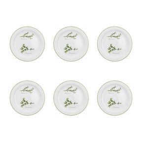 Set 6 piatti frutta Coltivia La Porcellana Bianca decoro erbe 20 cm