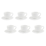LA PORCELLANA BIANCA Giulietta Tazza Caffè Espresso Set 6 Pezzi 100ml Bianco Porcellana