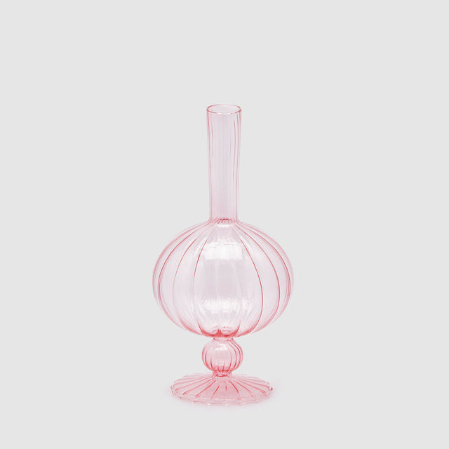 EDG Enzo De Gasperi Vaso Monofiore Ovoide 26cm Rosa Vetro