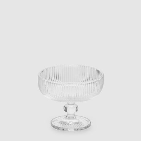 EDG Enzo De Gasperi Ciotola Coppa Righe Set 2 Pezzi 10x12cm Trasparente Vetro