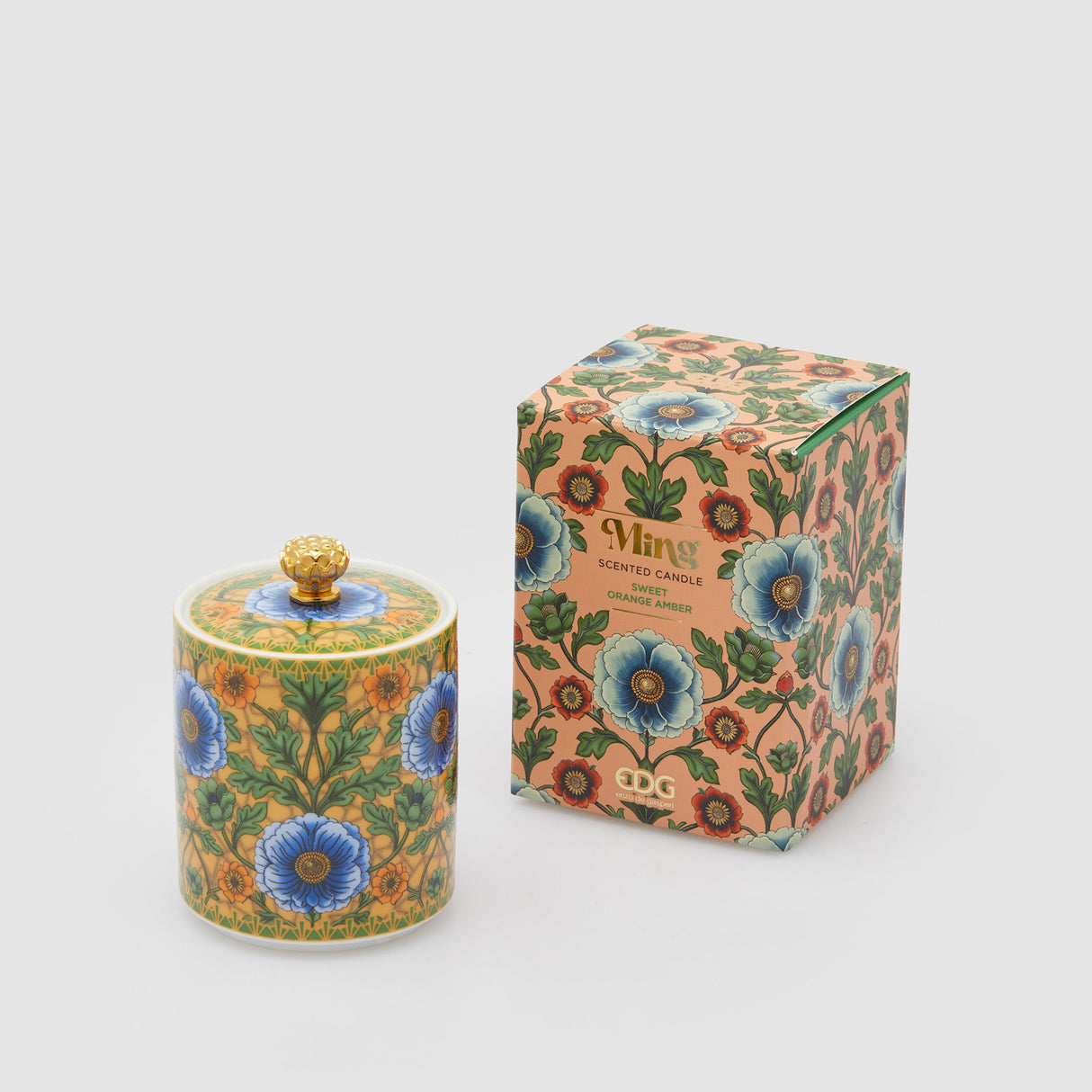EDG Enzo De Gasperi Candela Profumata Ming 10x7cm Arancio in Ceramica Arancia Dolce Ambrata