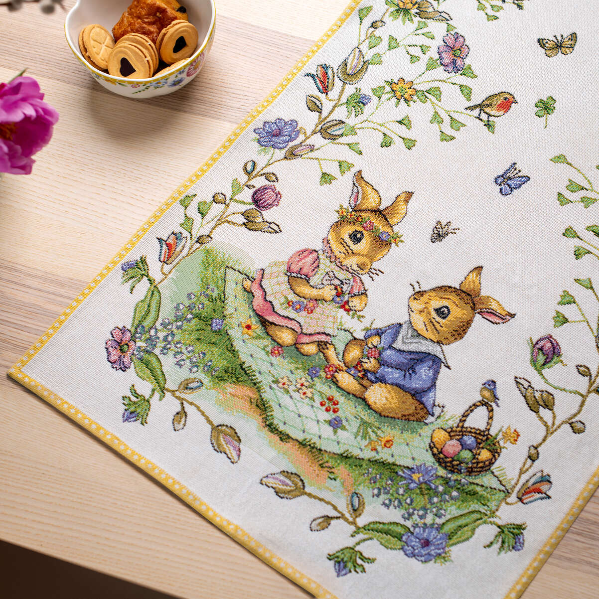 VILLEROY & BOCH Spring Fantasy Runner XL Picnic 143x49cm Gobelin Cotone