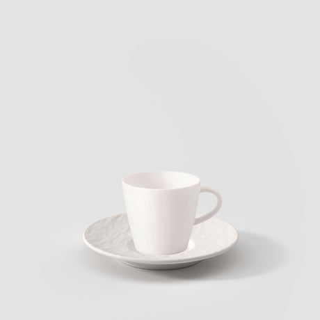 VILLEROY & BOCH Manufacture Rock Tazza Espresso 60ml con Piattino 12cm Bianco Porcellana