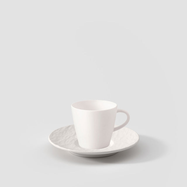 VILLEROY & BOCH Manufacture Rock Tazza Espresso 60ml con Piattino 12cm Bianco Porcellana