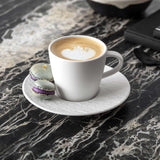VILLEROY & BOCH Manufacture Rock Tazza Espresso 60ml con Piattino 12cm Bianco Porcellana