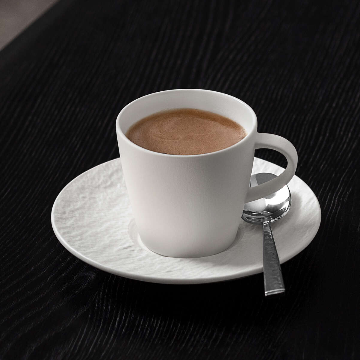 VILLEROY & BOCH Manufacture Rock Tazza Espresso 60ml con Piattino 12cm Bianco Porcellana
