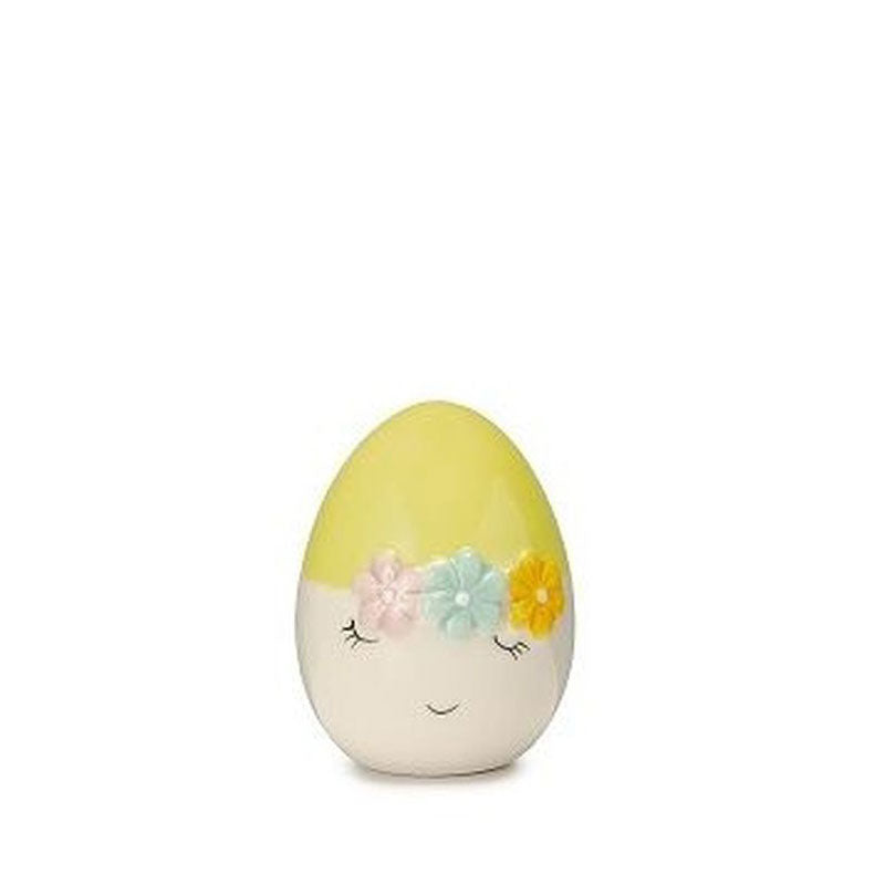 PALAIS ROYAL Uovo Ovetto Viso 9cm Giallo Ceramica