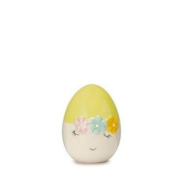 PALAIS ROYAL Uovo Ovetto Viso 9cm Giallo Ceramica
