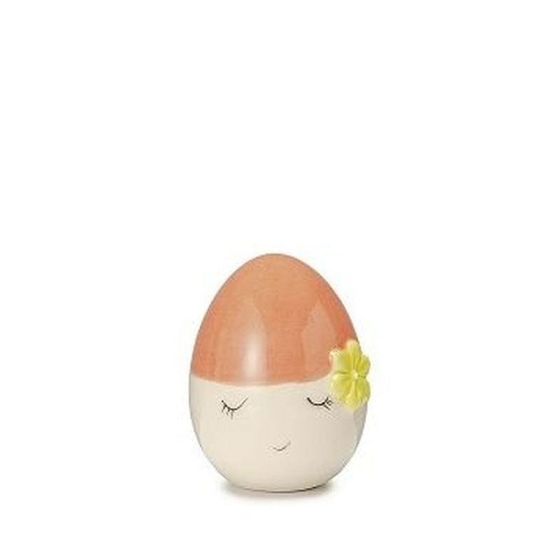PALAIS ROYAL Uovo Ovetto Viso 9cm Rosso Ceramica