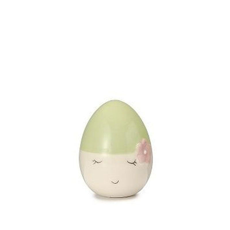 PALAIS ROYAL Uovo Ovetto Viso 9cm Verde Ceramica