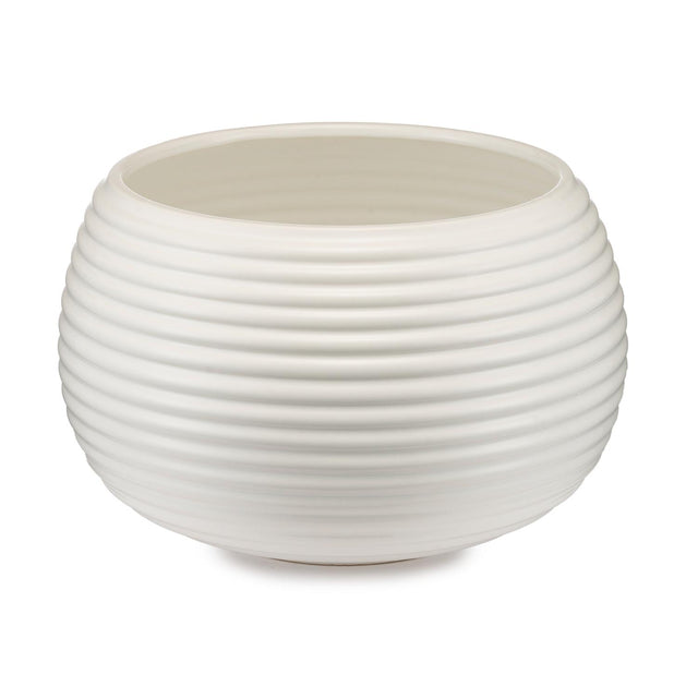 PALAIS ROYAL Vaso Porta Piante Righe 35x22cm Bianco Ceramica